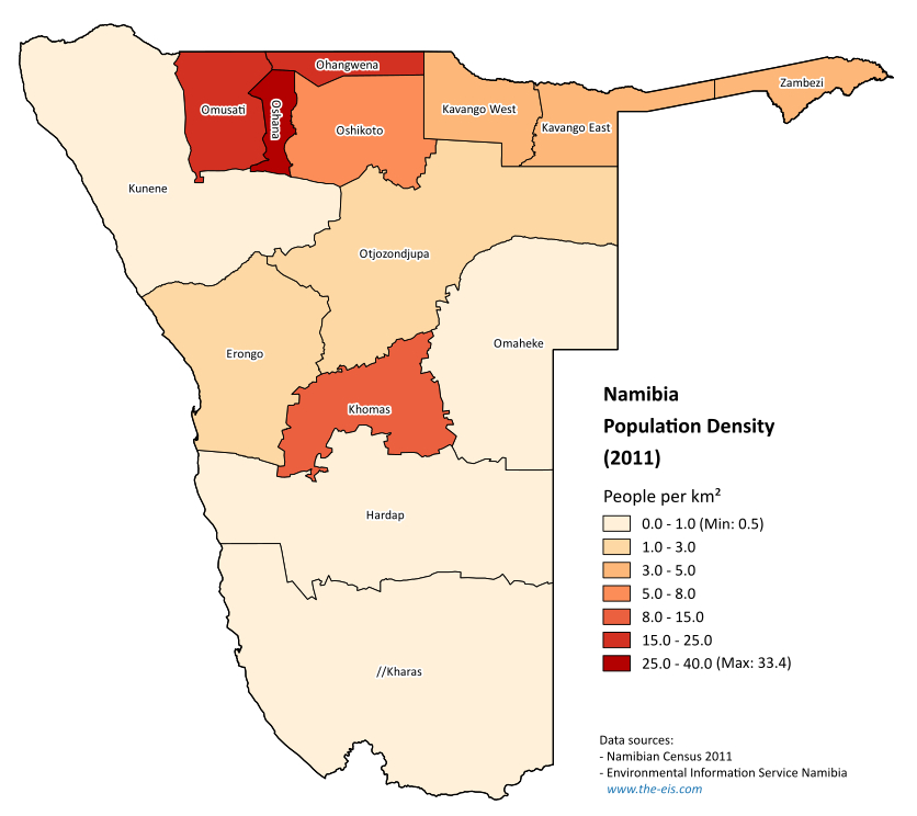 ...that Namibia is the second lowest populated country in the world