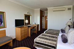 A typical room in the Safari Court Hotel